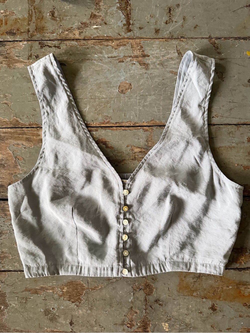 Madewell Soft Drape Gwen Vest Top in Light Gray